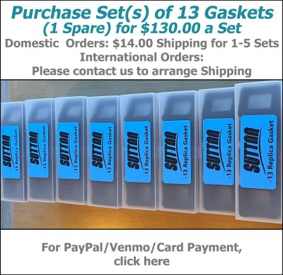 Purchase Set(s) of Replica Gaskets via PayPal